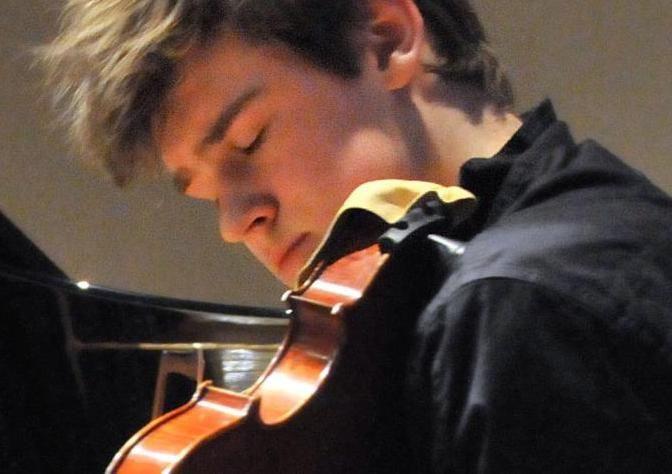 student playing violin