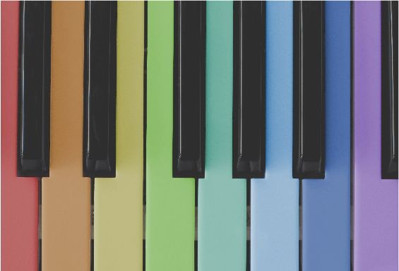 colorful piano keys
