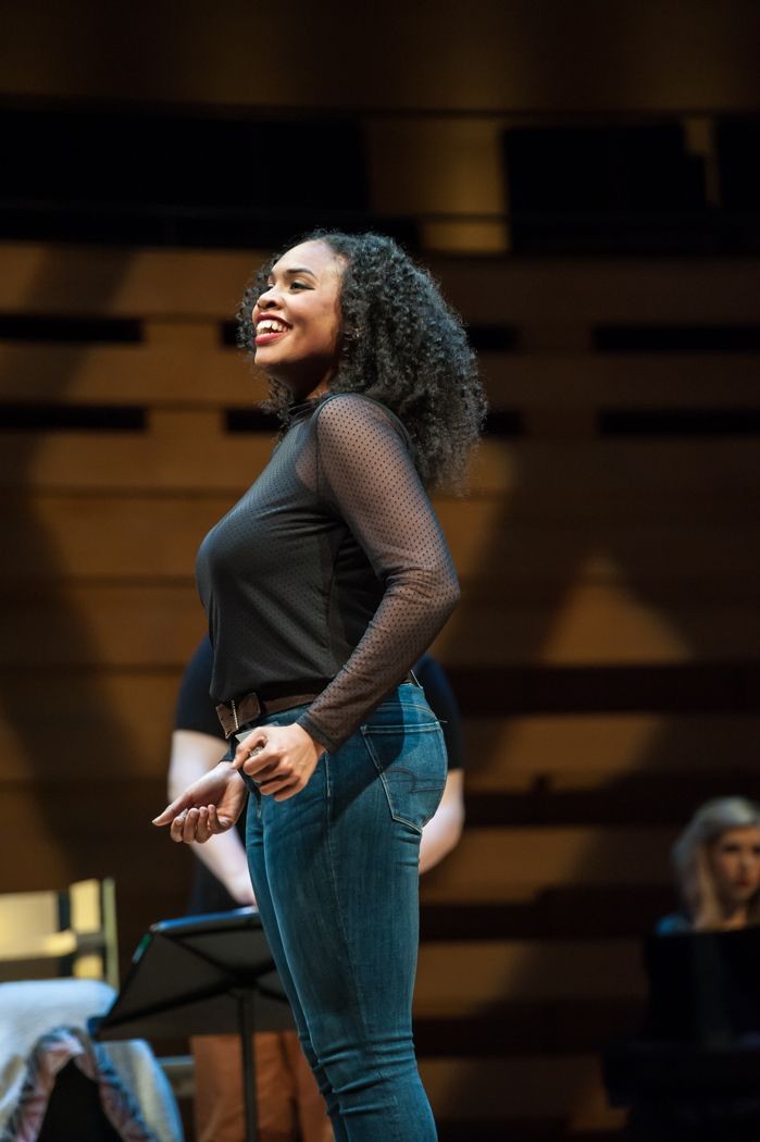 Jonelle rehearsing in Koerner Hall for the 2018 GGS production of Die Fledermaus as Rosalinde. Photo by Lisa Sakulensky.