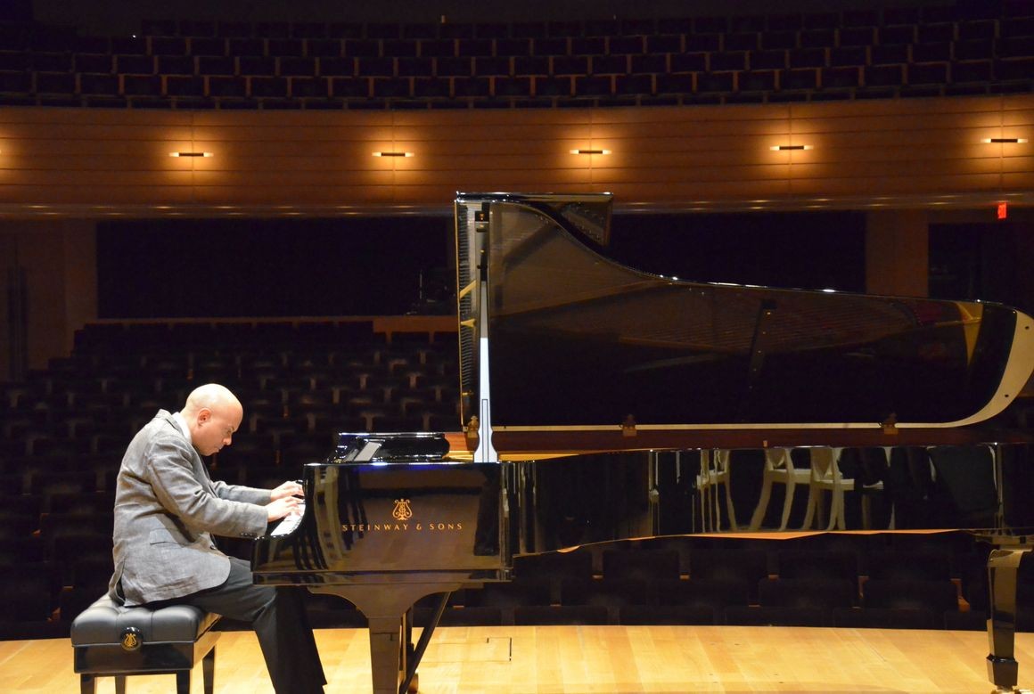 Artist in Residence Stewart Goodyear plays he new Steinway in Koerner Hall.
